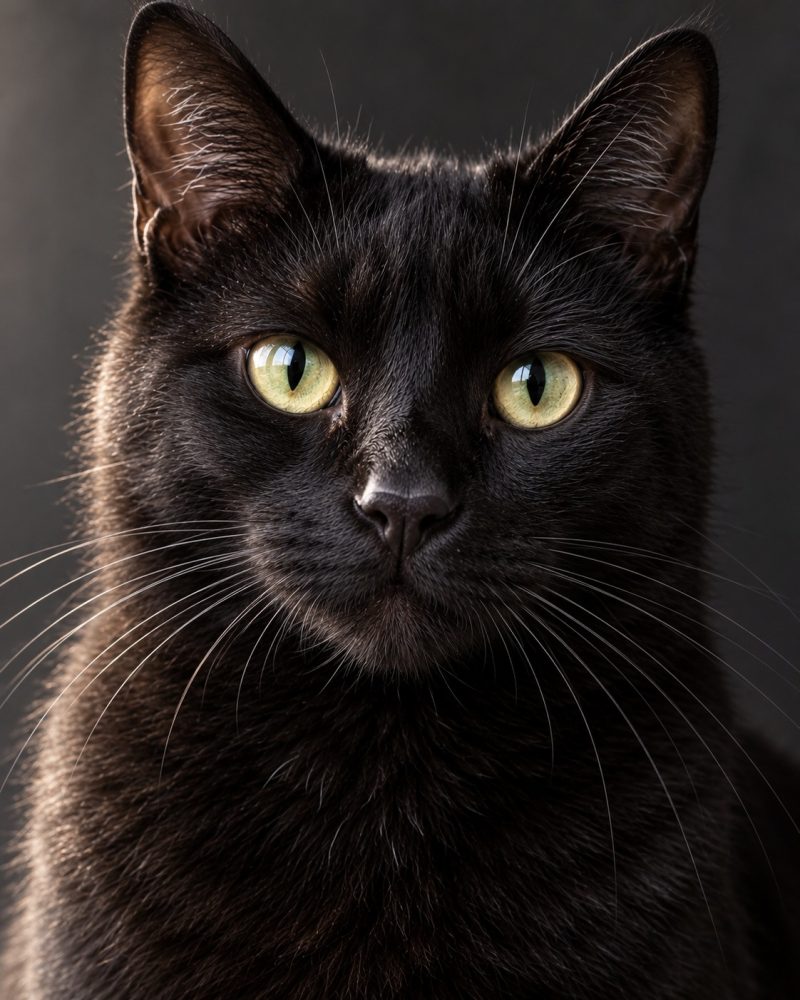 Original source photo for Black cat word art portrait