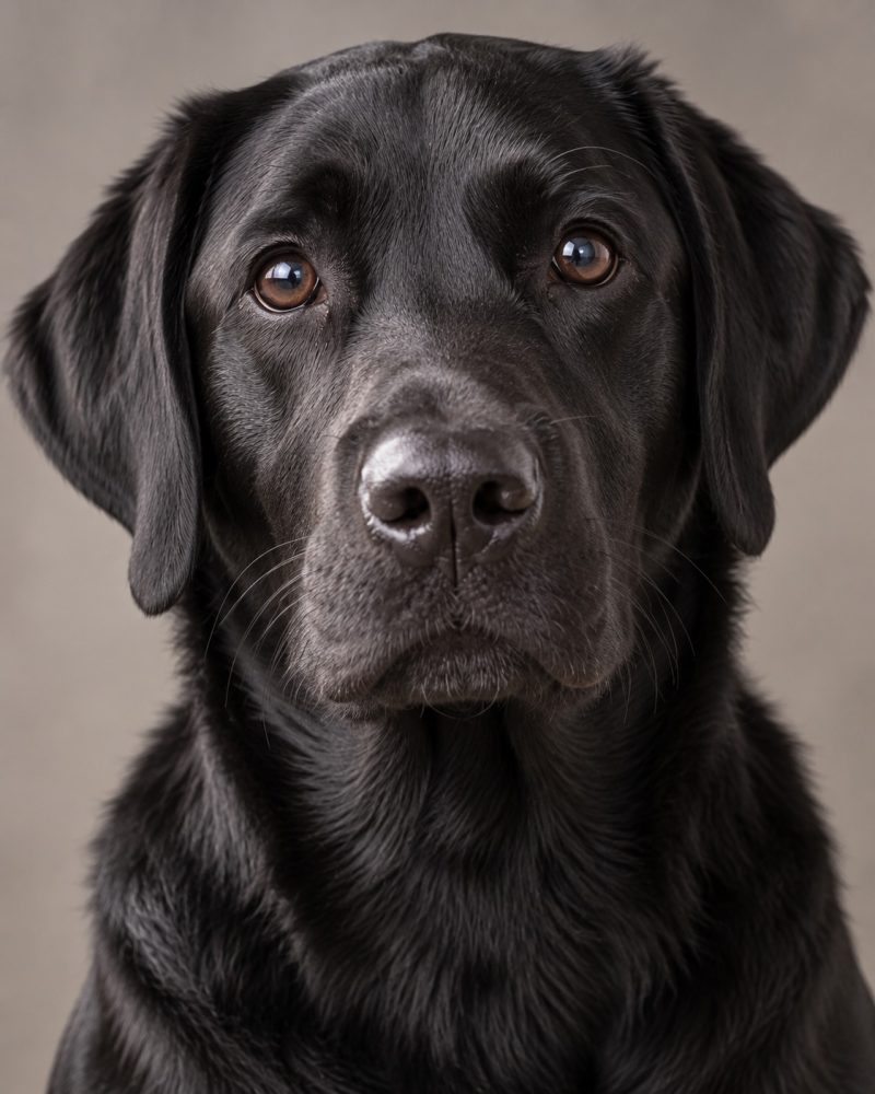 Original source photo for Black Labrador word art portrait